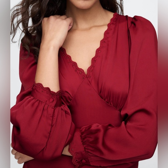 NWT Banana Republic Satin Empire Midi Dress - Picture 2 of 2